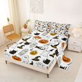 thumbnail image 2 of Manfei Spooky Pumpkin Lantern Bed Sheets,Ghost Print Halloween Full Size Sheets,4pcs,1 Flat Sheet,1 Fitted Sheet and 2 Pillowcases, 2 of 6