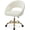 White, variant on Vanity Chair with Wheels (Large), Golden Titanium-Plated Home Office Chair 300LBS, Modern Velvet Swivel Makeup Chair 360° Smooth Rolling for Bedroom Living Room Dressing Room - White
