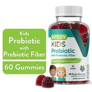 VITEEY Kids Probiotics Gummies with Prebiotics Fiber, Digestive & Immune Support, 60 Count