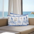 thumbnail image 3 of Navy Blue Coastal Lumbar Pillow Covers 20x12 Inch Set of 2, Summer Nautical Lighthouse Starfish Waterproof Outdoor Pillow Covers, Decorative Cushion Pillowcases for Couch, Sofa, Bed, Garden, Patio, 3 of 9