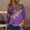 #027-Purple, variant on Ounisa Womens Funny Mardi Gras 3/4 Sleeve Sequins Mask Printed Shirts Tunics 2025 Trendy Holiday T-Shirts Carnival Tops