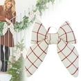 thumbnail image 3 of Red and White Plaid Decorative Christmas Bow, 15.5", Bow Christmas Ornaments, 3 of 8