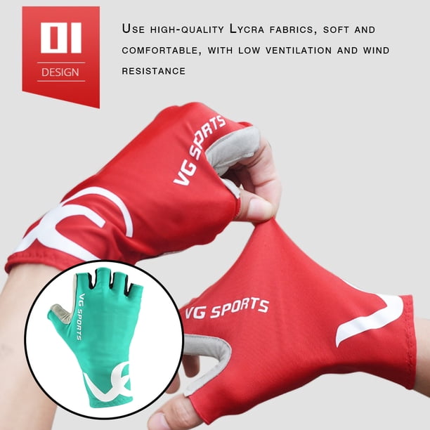 Yuarrent Guantes ciclismo deportivo VG dedo completo/medio dedo antideslizante gel pantalla táctil Ciclismo azul L