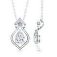 thumbnail image 3 of Rosec Jewels Lab Created Diamond Art Deco Pendant Necklace - Ready to Gift for Anniversary, 925 Sterling Silver, 3 of 6