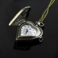 thumbnail image 4 of rygai Pocket Watch Vintage Hollow Heart-shaped Alloy Vintage Pocket Watch for Daily Life,Silver, 4 of 8