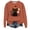 Coffee, variant on JULMCOMO Halloween Sweatshirt for Women Cute Cat Print Loose Casual Comfy Sweaters Funny Print Long Sleeve Party Holiday Graphic Tees Pink 5XL