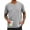 Gray, variant on LANGWYQU Summer Short Sleeved Men Solid Color V-Neck Shirt Tops With Pocket