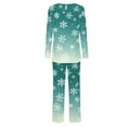 thumbnail image 6 of Tnhcen Women's Christmas Snowflake Print Pajamas 2-Piece Set Cozy Soft Stretchy Poly Spandex Blend Pocket Long Sleeve Top + Pants Holiday Sleepwear S-3XL, 6 of 8