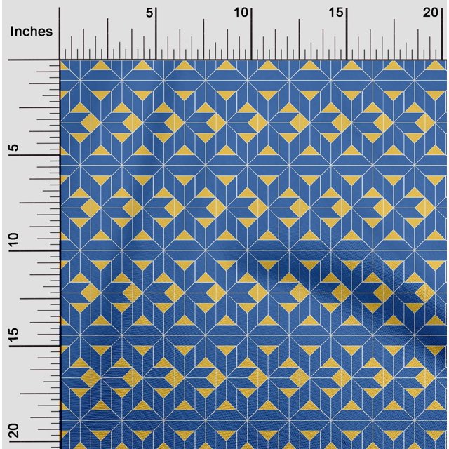 oneOone Polyester Lycra Fabric Square|Diamond & Triangle Geometric Fabric Prints By Yard 56 Inch Wide