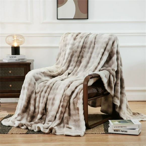 Cozeii Tie Dye Plush Throw Blanket for Couch & Bed, Bubble Faux Fur Blanket, Super Soft for Sofa, Bedroom, Office, Lightweight Easy Care Throws, Home Decor Accents, 59x79 Inch