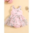 thumbnail image 2 of Bagilaanoe Newborn Summer Outfits Baby Girl Rompers Dress Flower Embroidery Sleeveless Bodysuits 3M 6M 9M 12M 18M Infant Patchwork A-line Dresses, 2 of 9