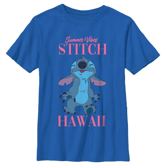 Boy's Lilo & Stitch Summer Vibes Stitch Graphic Tee Royal Blue X Small