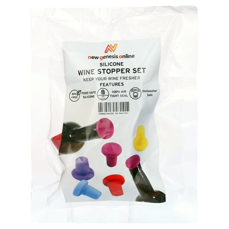 8 PCS Silicone Wine Stoppers - Leakproof Airtight Seal For Wine Champagne Beer