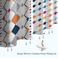 thumbnail image 6 of Colorful Geometric Diamond Pattern Shower Curtain 36"x72" ,Bathroom Decorative Shower Curtains Set with 12 Hooks,Modern Waterproof Washable Shower Curtain, 6 of 6