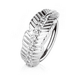 thumbnail image 3 of Nose and Cartilage Bendable Hoop Ring with Leaf Design and Paved Cubic Zirconias, 3 of 5