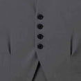 thumbnail image 5 of Men's Business Casual 2 Piece Suit Set, Short Sleeve Lapel Collar Button Down Shirt & High Waist Straight Leg Dress Pants, Loose Fit formal Daily office Outfit Dark Gray, 5 of 5