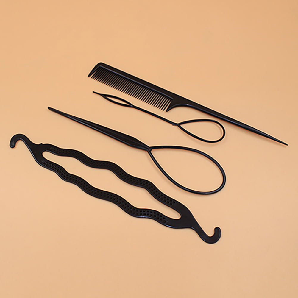 Greenred Women's 4Pcs Hair Twist Styling Clip Stick Bun Maker Braid Tool  Hair Accessories 