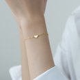 thumbnail image 1 of Pulsera de plata de ley S925 con forma de corazón pequeño y brillante en forma de corazón de melocotón, 1 of 5