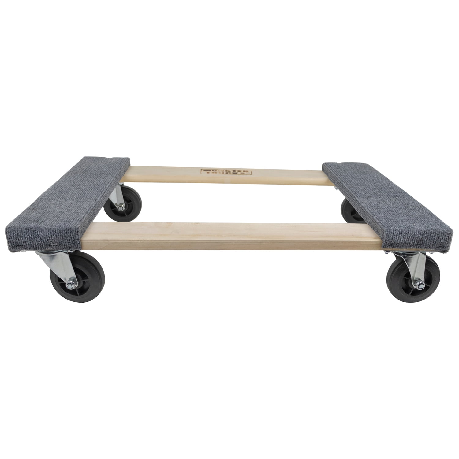 Monster Trucks MT10003 Wood 4-Wheel Dolly, Carpeted & 3 Pack MT10104 72" x 80" Economy Moving Blanket