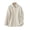 Beige, variant on Women's Washed Oversized Denim Shirt Lapel Long Sleeve Curved Hem Button up Jean Shacket for Travel Daily Streetwear Beige XS