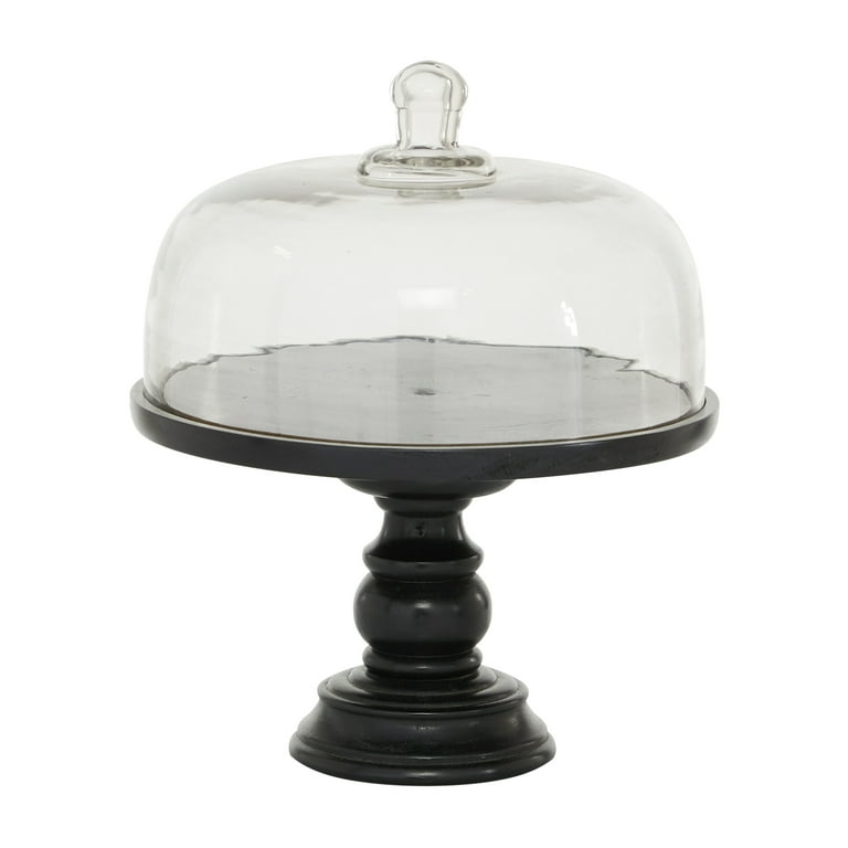 Black glass cake stand cheap