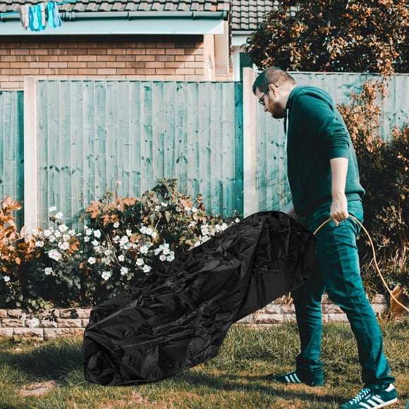 WASHWEPE Universal Black Lawn Mower Cover Tear Resistant Fabric Protective Shielding Outdoor