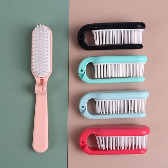 ACDANC Portable Folding Hair Brush Soft Bristles Scalp Massage Portable Anti-static Mini Plastic Hair Comb Kids Men Women Hair Styling Detangling Tools