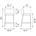 thumbnail image 4 of Linz Counter Stool Gray Counter Stool, Modern Style, Stackable for space saving storage, Plywood, Indoor Bar, 4 of 11