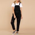 thumbnail image 6 of Baberdicy Womens Jeans Casual Rompers Pants Overalls Bib Hole Demin Jeans Denim Women Straps Trousers Women's Jeans Jumpsuit Black, 6 of 8
