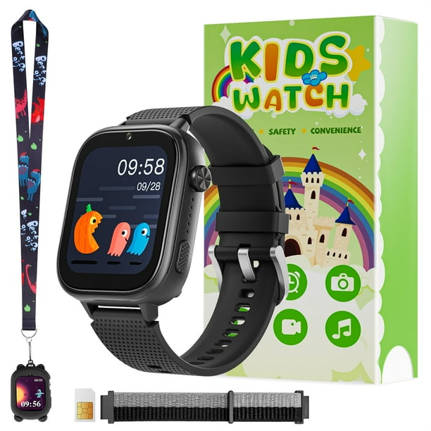 OKYUK Reloj Inteligente 4G, Reloj para Niños con Tarjeta SIM, 47 Juegos Emocionantes, Función de Llamada Bidireccional, Botón de Llamada de Emergencia SOS Ideal para Niños de 3 a 12 Años, Alternativa
