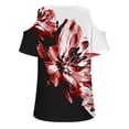 thumbnail image 4 of Patlollav Plus Size Women V-Neck T-Shirt Loose and Comfortable Casual Off Shoulder Blouses, 4 of 6
