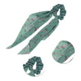thumbnail image 3 of Unique Bargains 1 Pc Floral Triangle Ribbon Scrunchies Green, 3 of 5