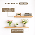 thumbnail image 4 of Kawind Home Solid Wood Floating Shelves Set of 2, 3 Ft Wall Mounted Shelves, White Ash, Rustic Farmhouse Decor, Hardware Included, 4 of 7