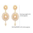 thumbnail image 4 of Sunsoul By Touchstone Indian Handcrafted Faux Pearls Rhinestone Jewelry Gold Tone Earrings For Women, 4 of 4
