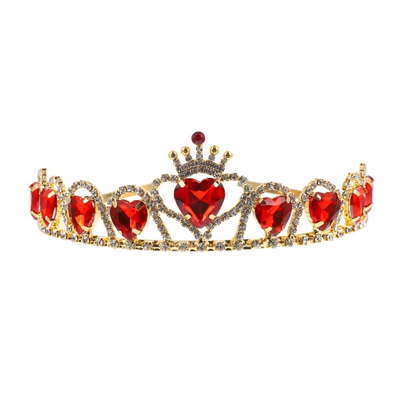 TELOLY Red Heart Descendants Heart Hair Jewelry Wedding for Bride