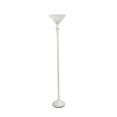 thumbnail image 1 of Elegant Designs 1 Light Torchiere Floor Lamp with Marbleized White Glass Shade, 1 of 8