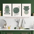 thumbnail image 2 of Sage Green Boho Wall Posters & Prints, Sage Green Wall Art Set Of 3, Mid Century Modern Wall Decor Canvas Wall Art, Minimalist Geometric Abstract Green Boho Bedroom Wall Art -12x16in Framed, 2 of 6