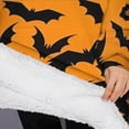 thumbnail image 3 of Oversized Wearable Blanket Hoodie,Halloween Bat Silhouette Pattern Sherpa Blanket Hoodie with Super Pockets,Super Warm Fuzzy Pullover for Women & Men, 3 of 6