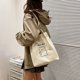 thumbnail image 4 of Bolso de hombro con diseño de oso de pana para mujer, bolso de mano de gran capacidad (blanco) Tmvgtek Oficina Multiescena Multifunción, 4 of 9
