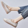 thumbnail image 2 of Zapatos de L Yongsheng Mocasines Planos Blancos de Cuero Suave, 2 of 5