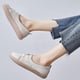 thumbnail image 2 of S Blue Zapatos de lona para mujer, mocasines planos blancos, zapatillas de verano, estilo transpirable, de cuero suave, zapatos planos individuales con fondo suave, 2 of 5