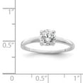thumbnail image 5 of 925 Sterling Silver Rhodium-plated Solitaire Round Cubic Zirconia Ring Size 7, 5 of 5