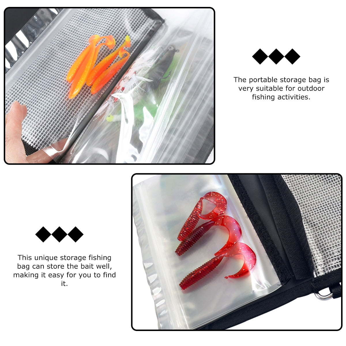 Fishing Leader Holder Sealing Fishing Bait Bag Fishing Bait Carrying Bag  Multi-use Fishing Bait Holder 