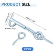 thumbnail image 2 of 8Pcs 2" Cabin Hook Eye Latch, Zinc-Plated Carbon Steel Spring Hook and Eye Safety Latch Wire Gate Hook and Eye Latch for Wood Window Door Hook, Blue White, 2 of 6