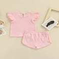 thumbnail image 4 of Newborn Baby Girl Summer Clothes Ribbed Sleeveless Top Elastic Short Pants 2Pcs Set White 3-6 Months, 4 of 8