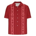 thumbnail image 5 of CLOISE Button up Shirts for Men Short Sleeve Big and Tall Tops Collared Casual Pullover Print Summer Blouses Red 3XL, 5 of 5