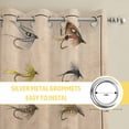 thumbnail image 6 of Ocean Fishhooks Kitchen Curtains Window Panels, Vintage Coastal Fishing Pattern Brown Insulated Window Treatment Curtain, Grommet Curtains for Bedroom/Living Room/Bathroom, 2 Piece 52"Wx63"L, 6 of 8