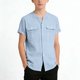 thumbnail image 2 of Camisa de Manga Corta de Cuello Redondo de Color Sólido de los Niños Casual Cómodo Cardigan Top para Adultos, 2 of 7
