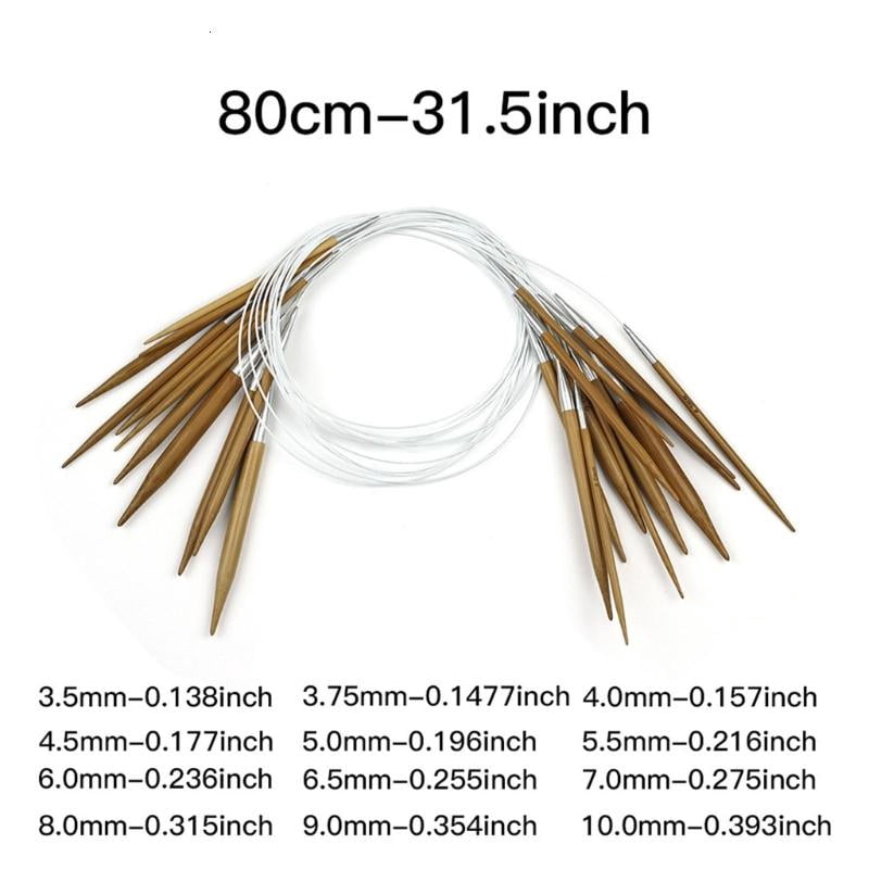 ANXPTIME Pack of 12 Circular Knitting Needle Sturdy Aluminum Wood Sewing Tool