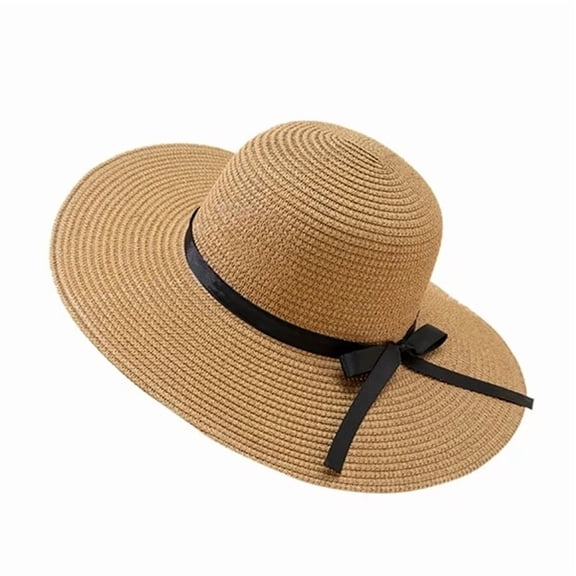 TELOLY 2026 New Spring and Summer Women Beach Personality Holiday Casual Woven Sun Hat Beach Hats for Women, Straw Hats for Women, Sun Hats for Women Khaki